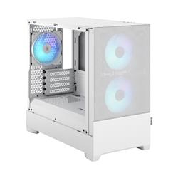 FRACTAL DESIGN Pop Mini Air RGB White TG mATX High-Airflow Clear Tempered Glass Window Mid Tower Computer Case