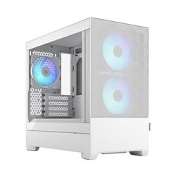 FRACTAL DESIGN Pop Mini Air RGB White TG mATX High-Airflow Clear Tempered Glass Window Mid Tower Computer Case