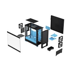 FRACTAL DESIGN Pop Air RGB Black Cyan Core TG ATX High-Airflow Clear Tempered Glass Window Mid Tower Computer Case