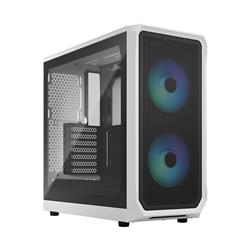 Fractal Design Focus 2 RGB White ATX mATX Mini ITX Clear Tinted Tempered Glass Mid Tower Computer Case(Open Box)