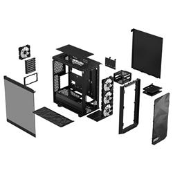 Fractal Design Meshify 2 Compact Lite RGB Black TG High-Airflow Light Tinted Tempered Glass Window PC ATX Mid Tower Computer...