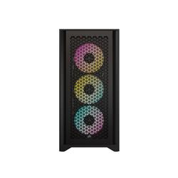 CORSAIR iCUE 4000D RGB Airflow Mid-Tower Case, Black - 3x AF120 RGB ELITE Fans - iCUE Lighting Node PRO Controller - High-Airfl