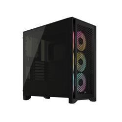 CORSAIR iCUE 4000D RGB Airflow Mid-Tower Case, Black - 3x AF120 RGB ELITE Fans - iCUE Lighting Node PRO Controller - High-Airfl