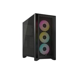 CORSAIR iCUE 4000D RGB Airflow Mid-Tower Case, Black - 3x AF120 RGB ELITE Fans - iCUE Lighting Node PRO Controller - High-Airfl