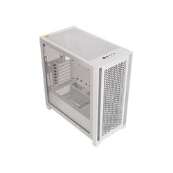 CORSAIR iCUE 4000D RGB Airflow Mid-Tower Case, True White - 3x AF120 RGB ELITE White Fans - iCUE Lighting Node PRO Controller -