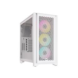 CORSAIR iCUE 4000D RGB Airflow Mid-Tower Case, True White - 3x AF120 RGB ELITE White Fans - iCUE Lighting Node PRO Controller -