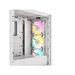 CORSAIR iCUE 4000D RGB Airflow Mid-Tower Case, True White - 3x AF120 RGB ELITE White Fans - iCUE Lighting Node PRO Controller -