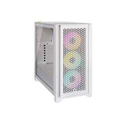 CORSAIR iCUE 4000D RGB Airflow Mid-Tower Case, True White - 3x AF120 RGB ELITE White Fans - iCUE Lighting Node PRO Controller -