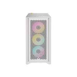 CORSAIR iCUE 4000D RGB Airflow Mid-Tower Case, True White - 3x AF120 RGB ELITE White Fans - iCUE Lighting Node PRO Controller -