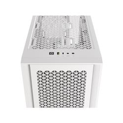 CORSAIR iCUE 4000D RGB Airflow Mid-Tower Case, True White - 3x AF120 RGB ELITE White Fans - iCUE Lighting Node PRO Controller -