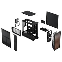 FRACTAL DESIGN North ATX mATX Mid Tower PC Case - Charcoal Black Chassis with Walnut Front and Mesh Side Panel