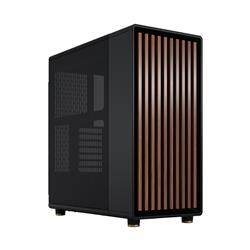 FRACTAL DESIGN North ATX mATX Mid Tower PC Case - Charcoal Black Chassis with Walnut Front and Mesh Side Panel