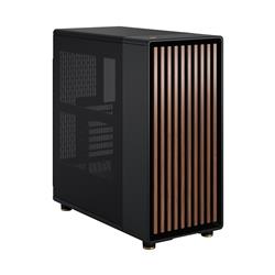 FRACTAL DESIGN North ATX mATX Mid Tower PC Case - Charcoal Black Chassis with Walnut Front and Mesh Side Panel