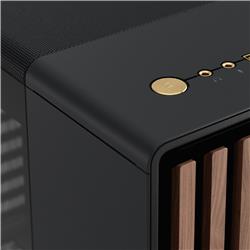 FRACTAL DESIGN North ATX mATX Mid Tower PC Case - Charcoal Black Chassis with Walnut Front and Light Tinted TG Side Panel