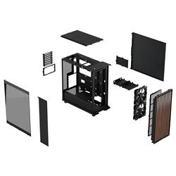 FRACTAL DESIGN North ATX mATX Mid Tower PC Case - Charcoal Black Chassis with Walnut Front and Light Tinted TG Side Panel