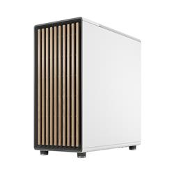 FRACTAL DESIGN North ATX mATX Mid Tower PC Case - Chalk White Chassis with Oak Front and Mesh Side Panel