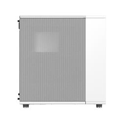 FRACTAL DESIGN North ATX mATX Mid Tower PC Case - Chalk White Chassis with Oak Front and Mesh Side Panel