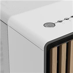 FRACTAL DESIGN North ATX mATX Mid Tower PC Case - Chalk White Chassis with Oak Front and Mesh Side Panel