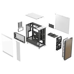 FRACTAL DESIGN North ATX mATX Mid Tower PC Case - Chalk White Chassis with Oak Front and Light Tinted TG Side Panel