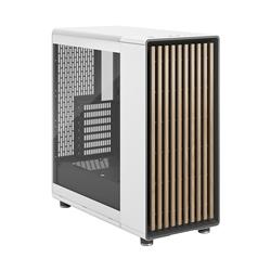 FRACTAL DESIGN North ATX mATX Mid Tower PC Case - Chalk White Chassis with Oak Front and Light Tinted TG Side Panel