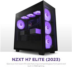 Nzxt H7 (2023 Edition) Elite Mid-Tower ATX Case - Black