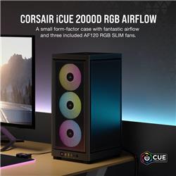 CORSAIR iCUE 2000D RGB Airflow Mini-ITX Case, Black(Open Box)