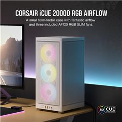 CORSAIR iCUE 2000D RGB Airflow Mini-ITX Case, White(Open Box)