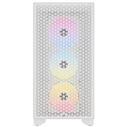 CORSAIR 3000D RGB Tempered Glass Mid-Tower, White, 3x AR120 RGB Fans(Open Box)