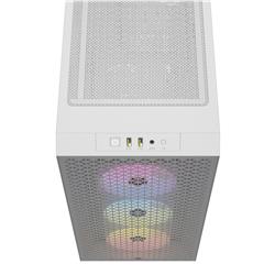 CORSAIR 3000D RGB Tempered Glass Mid-Tower, White, 3x AR120 RGB Fans(Open Box)