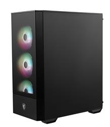 MSI MAG FORGE 112R Mid-Tower Case for up to ATX Motherboards, Tempered Glass, Front Mesh Panel, 4 x 120mm ARGB fans with Hub Co