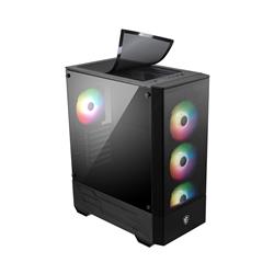 MSI MAG FORGE 112R Mid-Tower Case for up to ATX Motherboards, Tempered Glass, Front Mesh Panel, 4 x 120mm ARGB fans with Hub Co