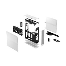 FRACTAL DESIGN Ridge White Mini-ITX Slim Small Form Factor Console PC Case with PCIe 4.0 Riser(Open Box)