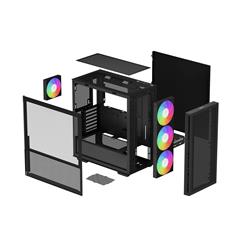 DeepCool CH560 ATX Airflow case, 3x Pre-Installed 140mm ARGB Fans, Black