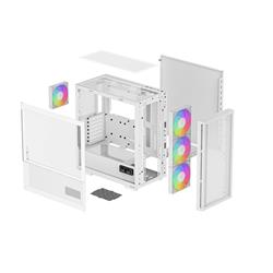 DeepCool CH560 Digital ATX Airflow case, 3x Pre-Installed 140mm ARGB Fans, White(Open Box)