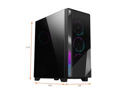 GIGABYTE AORUS C500 GLASS - Black Mid Tower PC Gaming Case, Tempered Glass, USB Type-C, 4x ARBG Fans Included (GB-AC500G ST)