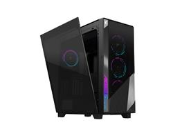 GIGABYTE AORUS C500 GLASS - Black Mid Tower PC Gaming Case, Tempered Glass, USB Type-C, 4x ARBG Fans Included (GB-AC500G ST)