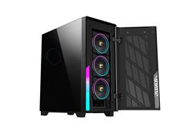 GIGABYTE AORUS C500 GLASS - Black Mid Tower PC Gaming Case, Tempered Glass, USB Type-C, 4x ARBG Fans Included (GB-AC500G ST)