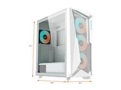 GIGABYTE C301 GLASS WHITE - White Mid Tower PC Gaming Case, Tempered Glass, USB Type-C, 4x ARBG Fans Included (GB-C301GW)(Op...