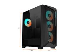 GIGABYTE C301 GLASS - Mid Tower PC Gaming Case, Tempered Glass, USB Type-C, 4x ARBG Fans Included (GB-C301G)(Open Box)