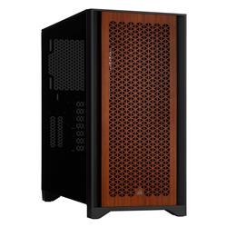 CORSAIR 4000D Airflow Tempered Glass Mid-Tower ATX Case w/ Teak Front Panel, Black