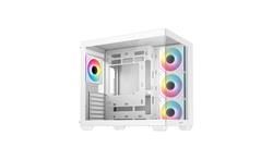 DeepCool CG530 4F WH ATX Panoramic case, White, 4x Pre-installed PWM ARGB fans