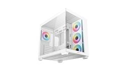 DeepCool CG530 4F WH ATX Panoramic case, White, 4x Pre-installed PWM ARGB fans