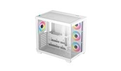 DeepCool CG530 4F WH ATX Panoramic case, White, 4x Pre-installed PWM ARGB fans