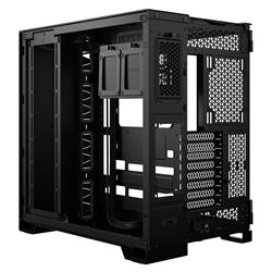 CORSAIR 6500X Mid-Tower Dual Chamber PC Case, Black - Unobstructed view with wraparound front and side glass panels - Fits up t