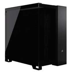 CORSAIR 6500X Mid-Tower Dual Chamber PC Case, Black - Unobstructed view with wraparound front and side glass panels - Fits up t