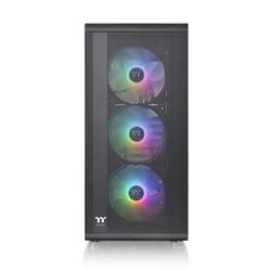 THERMALTAKE S200 TG with 4 x ARGB Lite Fan Mid-Tower Case, Black