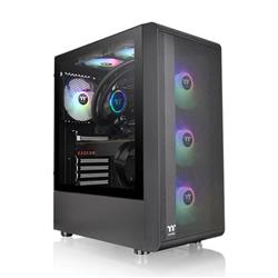 THERMALTAKE S200 TG with 4 x ARGB Lite Fan Mid-Tower Case, Black