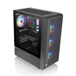 THERMALTAKE S200 TG with 4 x ARGB Lite Fan Mid-Tower Case, Black