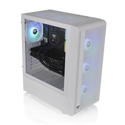 THERMALTAKE S200 TG with 4 x ARGB Lite Fan Mid-Tower Case, Snow