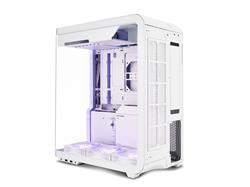 SSUPD Xhuttle White ATX Mid Tower Gaming Case, Dual Chamber, Tempered Glass/Steel , 3 x 120mm ARGB Reverse Fan, RGB Strip, Vert